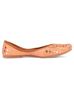Thumbnail for Desi Colour Women Indian Ethnic Footwear-Peach Embroidery - Distacart