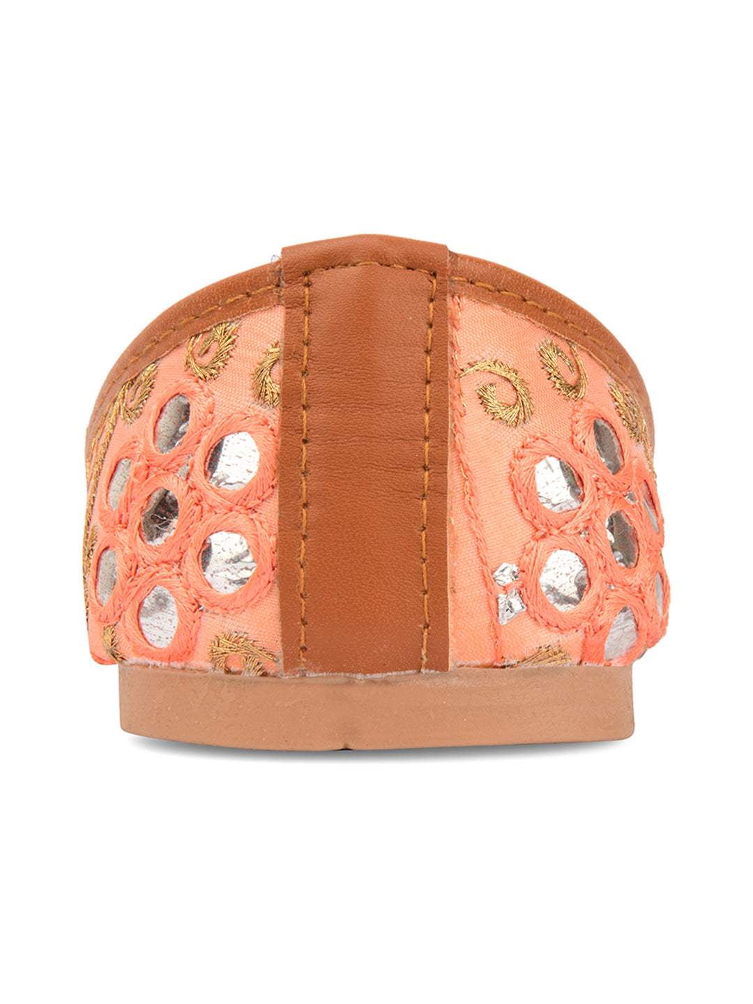 Desi Colour Women Indian Ethnic Footwear-Peach Embroidery - Distacart