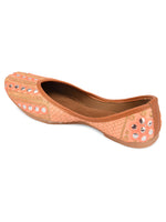 Thumbnail for Desi Colour Women Indian Ethnic Footwear-Peach Embroidery - Distacart