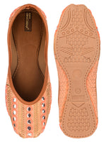 Thumbnail for Desi Colour Women Indian Ethnic Footwear-Peach Embroidery - Distacart