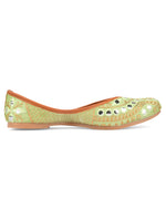 Thumbnail for Desi Colour Women Indian Ethnic Footwear-Sea Green Embroidery - Distacart