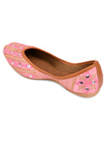 Thumbnail for Desi Colour Women Indian Ethnic Footwear-Mini Dabka-Pink Mirror Lines - Distacart