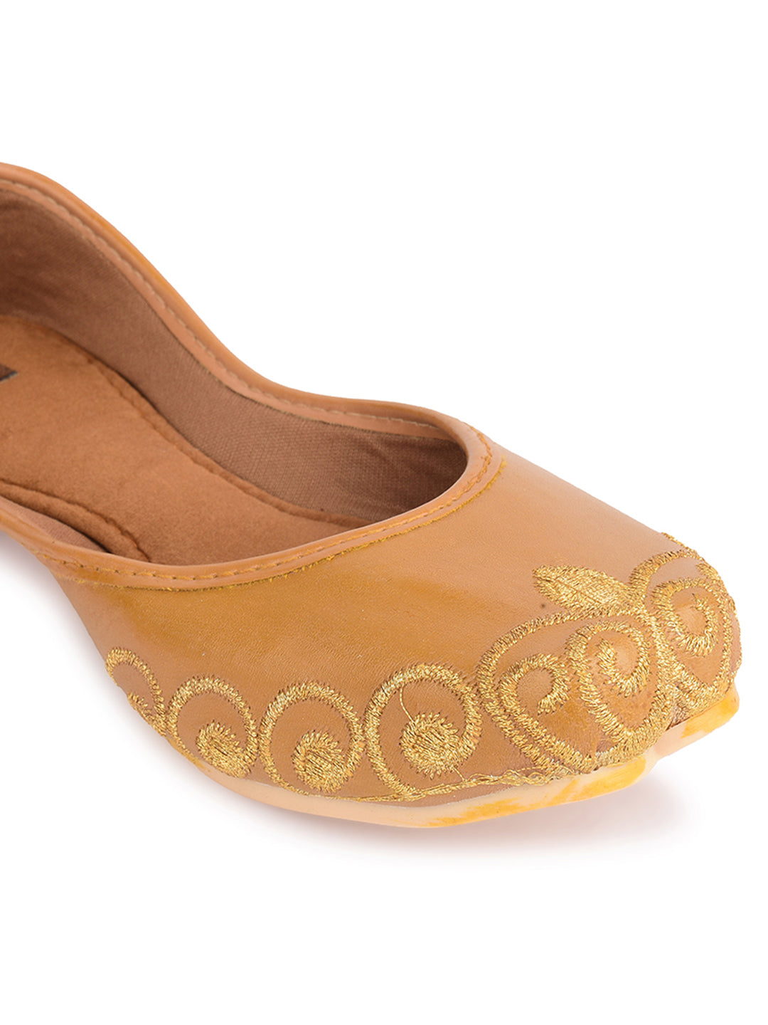Desi Colour Women Indian Ethnic Footwear-Polish-Tan 1 - Distacart