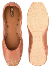 Thumbnail for Desi Colour Women Indian Ethnic Footwear-Polish-Light Brown 1