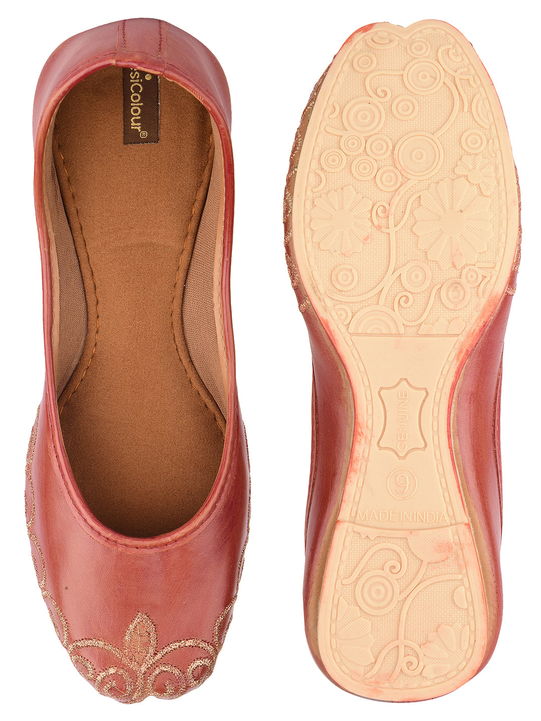 Desi Colour Women Indian Ethnic Footwear-Polish-Dark Brown 1