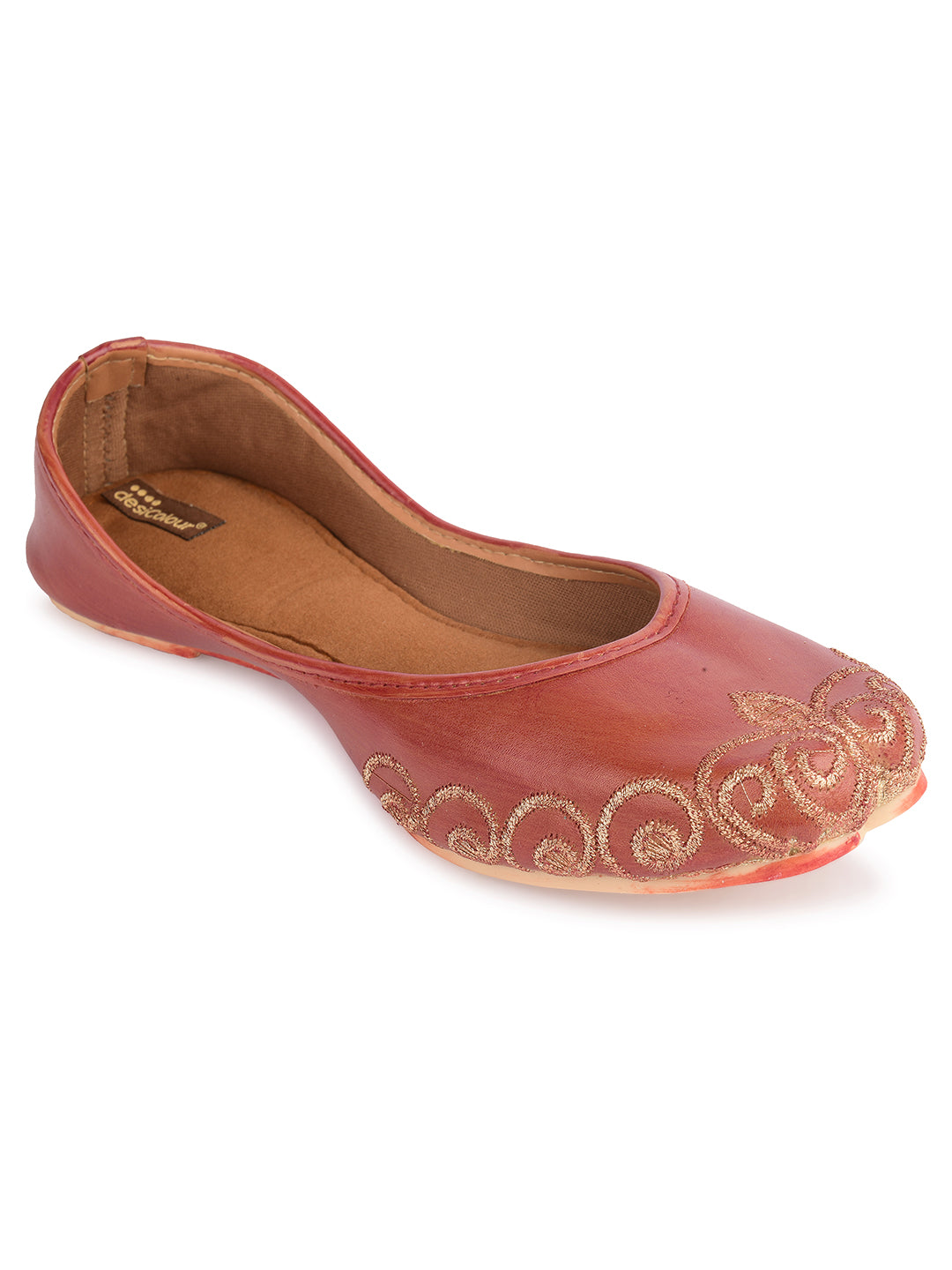 Desi Colour Women Indian Ethnic Footwear-Polish-Dark Brown 1