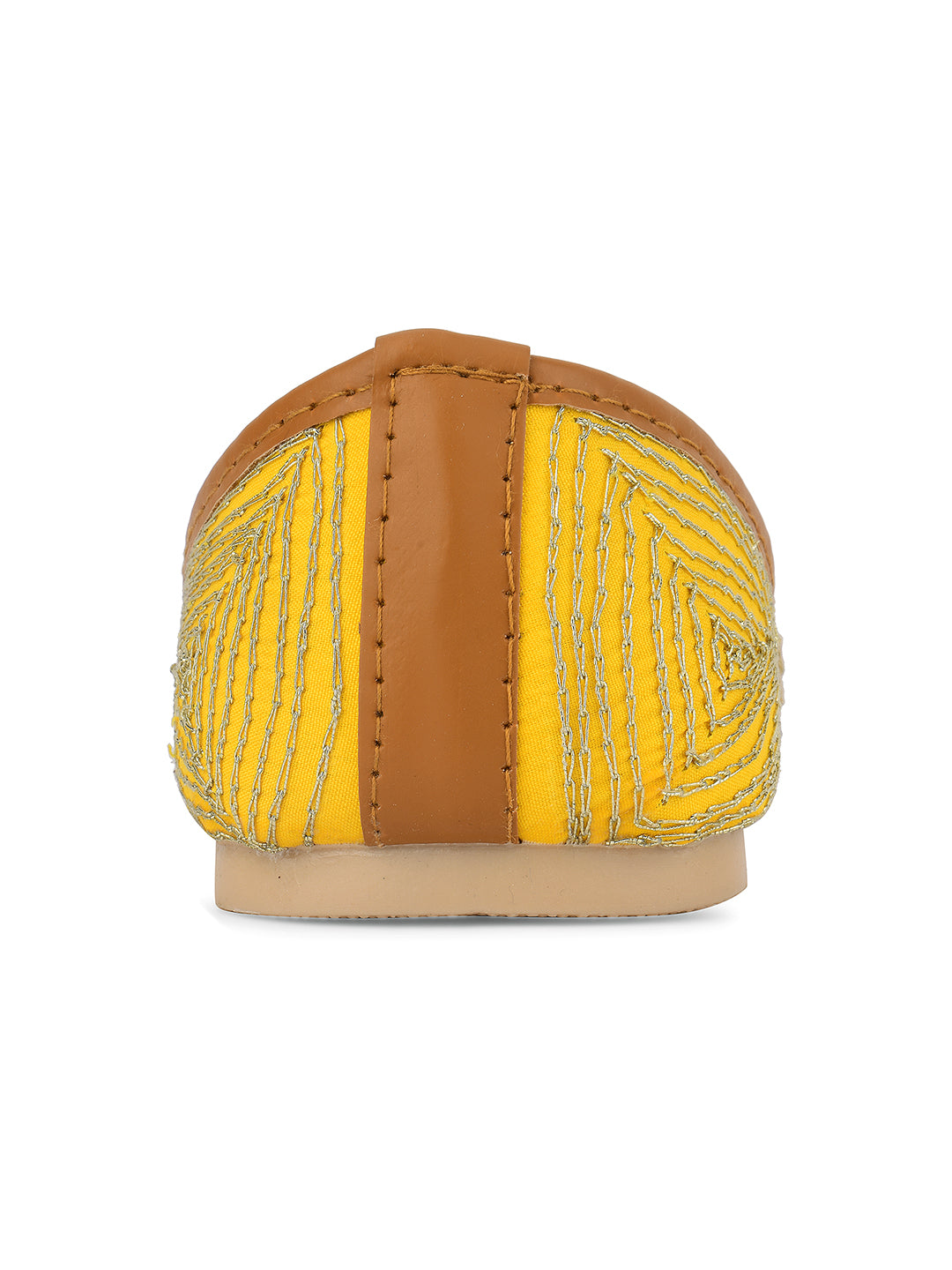 Desi Colour Women Indian Ethnic Footwear-Yellow Dabka - Distacart