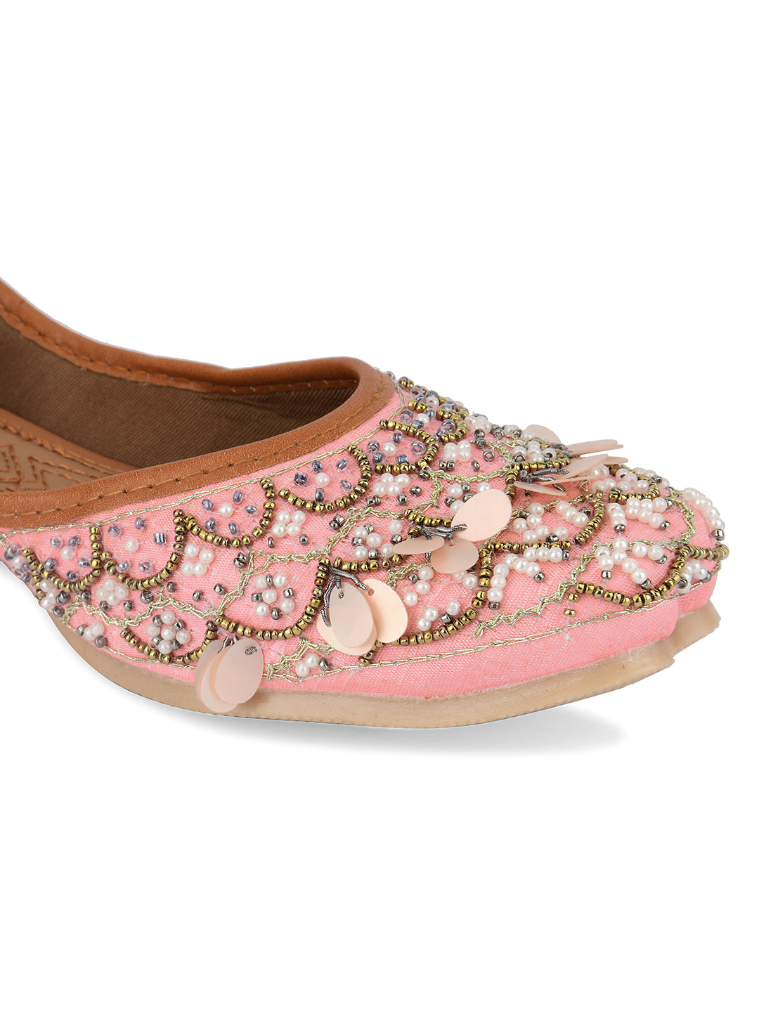 Desi Colour Women Indian Ethnic Footwear-Pink Sitara - Distacart