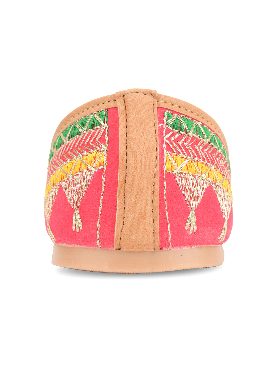 Desi Colour Women Indian Ethnic Footwear-New Mid Range- Pink Zari - Distacart