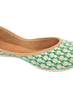 Thumbnail for Desi Colour Women Indian Ethnic Footwear-Green Thread - Distacart