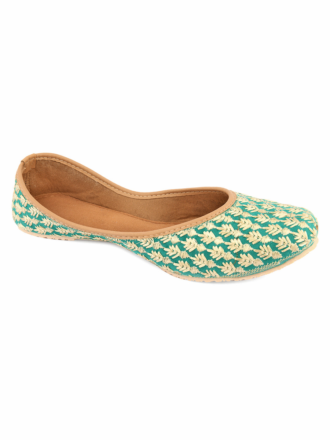 Desi Colour Women Indian Ethnic Footwear-Green Thread - Distacart