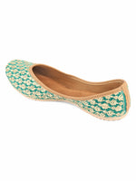 Thumbnail for Desi Colour Women Indian Ethnic Footwear-Green Thread - Distacart