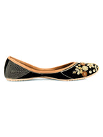 Thumbnail for Desi Colour Women Indian Ethnic Footwear-Black Emb - Distacart