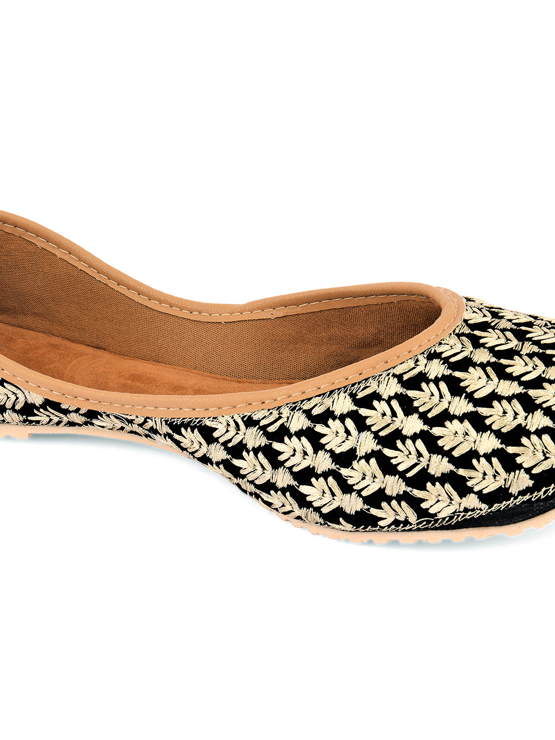 Desi Colour Women Indian Ethnic Footwear-Black Thread - Distacart
