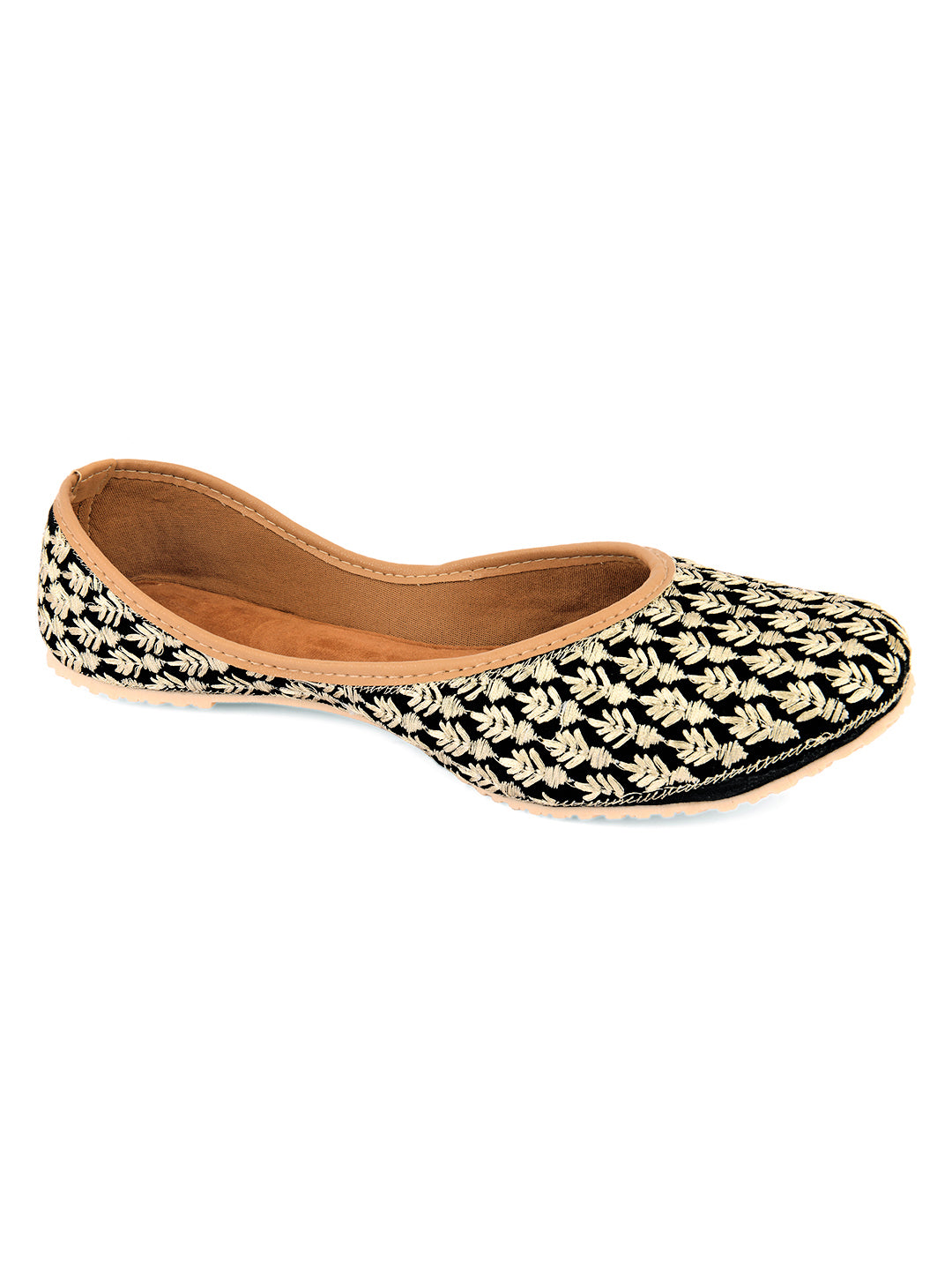 Desi Colour Women Indian Ethnic Footwear-Black Thread - Distacart
