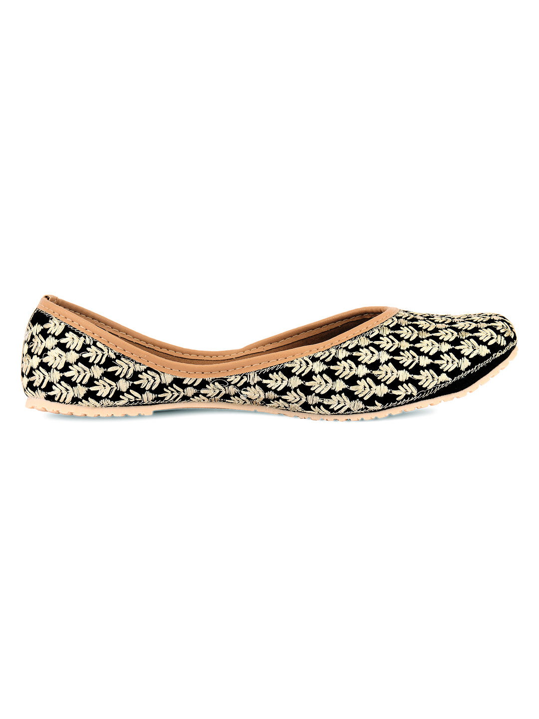 Desi Colour Women Indian Ethnic Footwear-Black Thread - Distacart