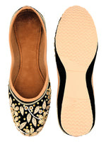 Thumbnail for Desi Colour Women Indian Ethnic Footwear-Black Stones Flower - Distacart