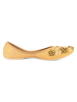 Thumbnail for Desi Colour Women Indian Ethnic Footwear-Gold Stones Flower - Distacart