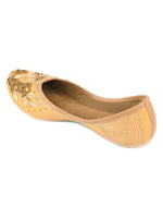 Thumbnail for Desi Colour Women Indian Ethnic Footwear-Gold Stones Flower - Distacart