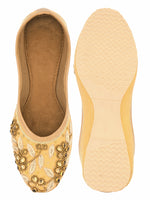 Thumbnail for Desi Colour Women Indian Ethnic Footwear-Gold Stones Flower - Distacart