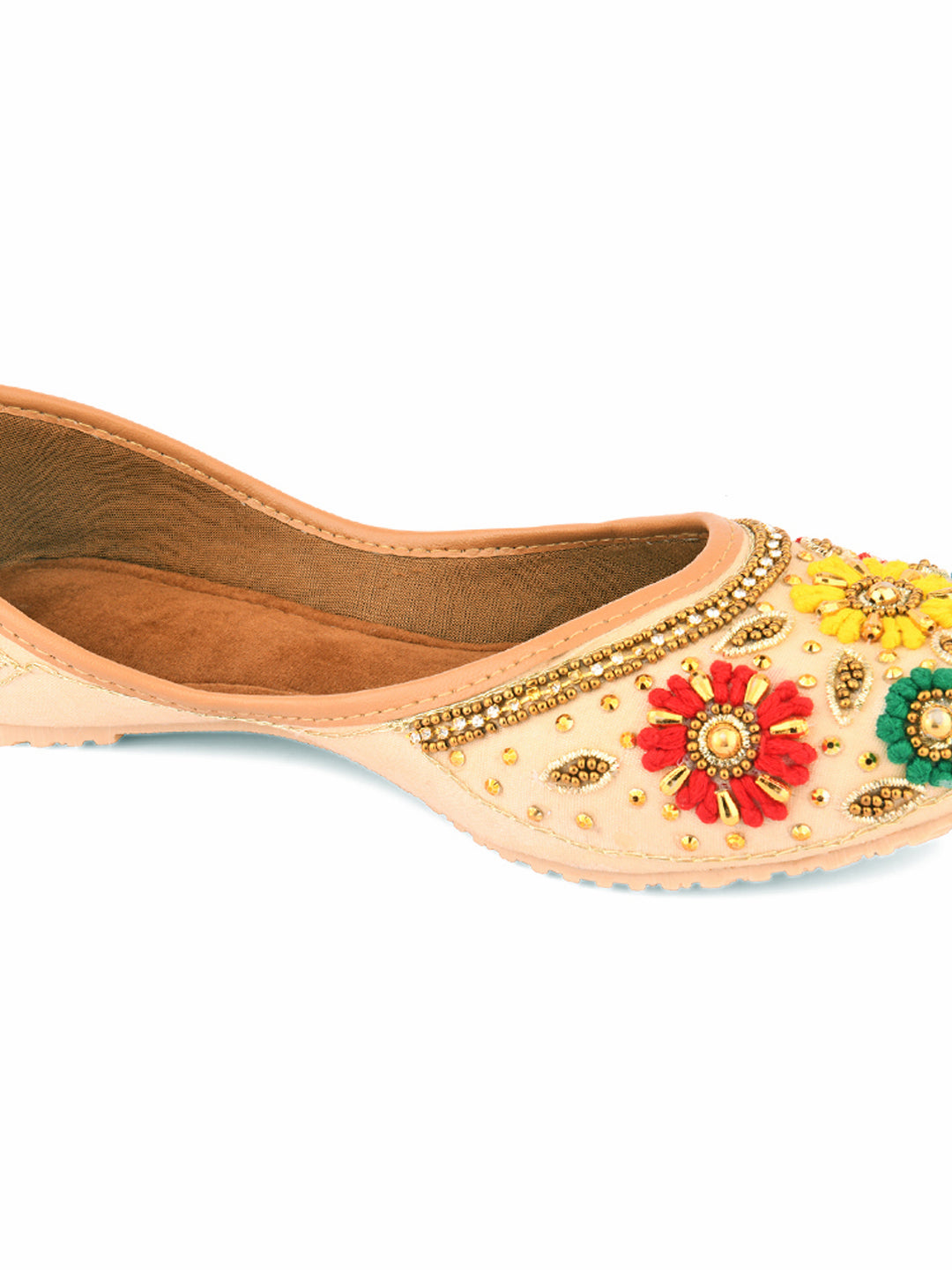 Desi Colour Women Indian Ethnic Footwear-Gold Multicolour - Distacart