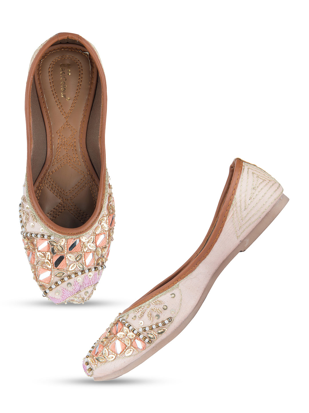 Desi Colour Women Indian Ethnic Footwear-Heavy Emb -4 - Distacart