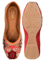 Thumbnail for Desi Colour Women Indian Ethnic Footwear-Maroon Velvet Emb - Distacart