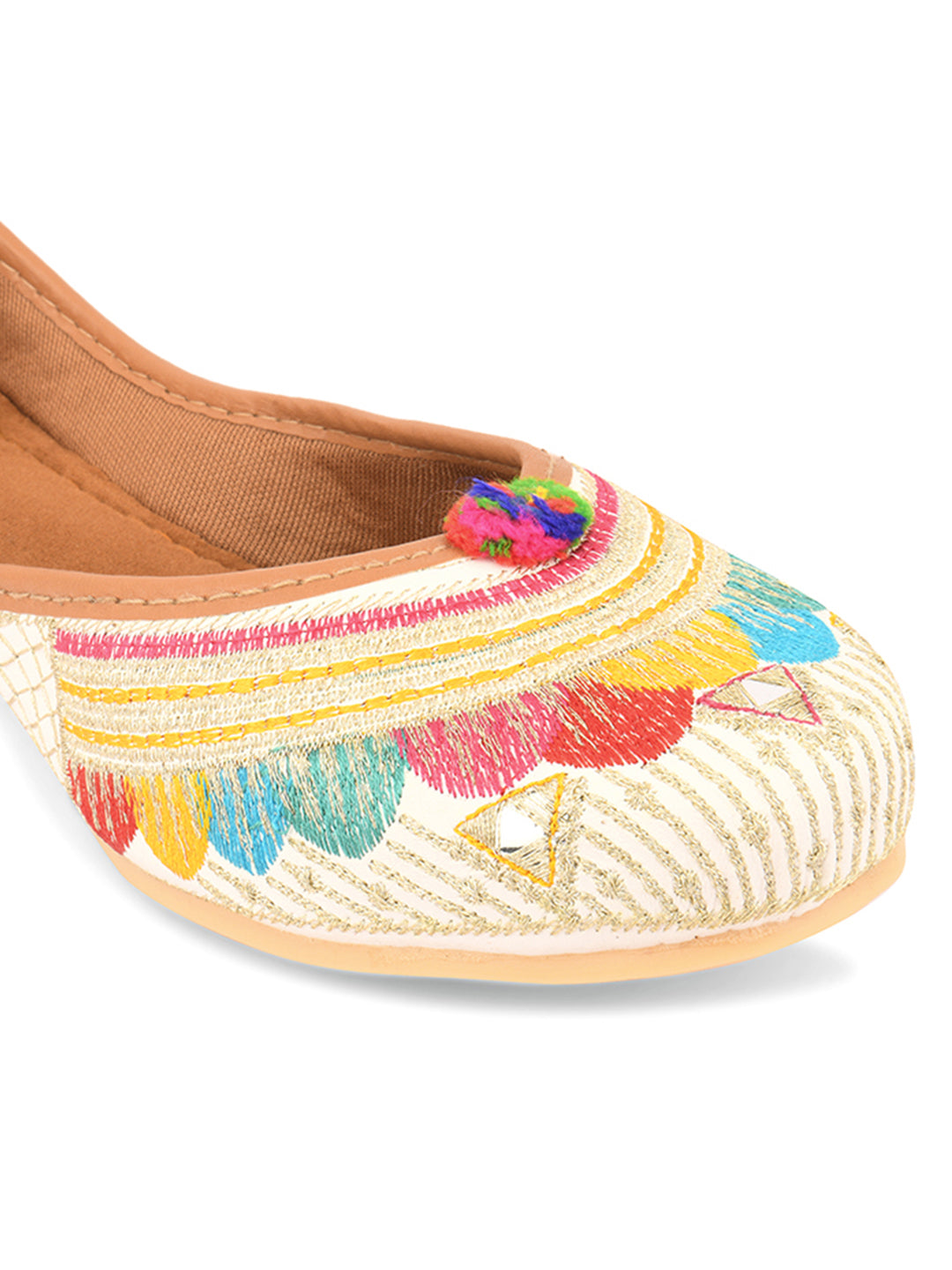Desi Colour Women Indian Ethnic Footwear-Multi Flower - Distacart