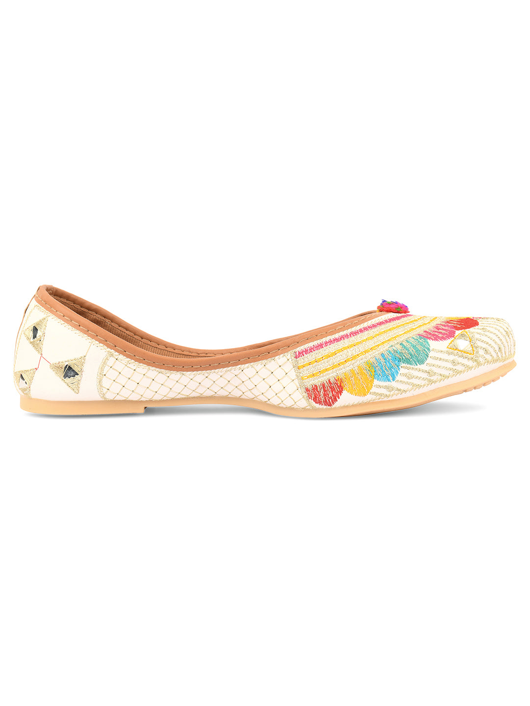 Desi Colour Women Indian Ethnic Footwear-Multi Flower - Distacart