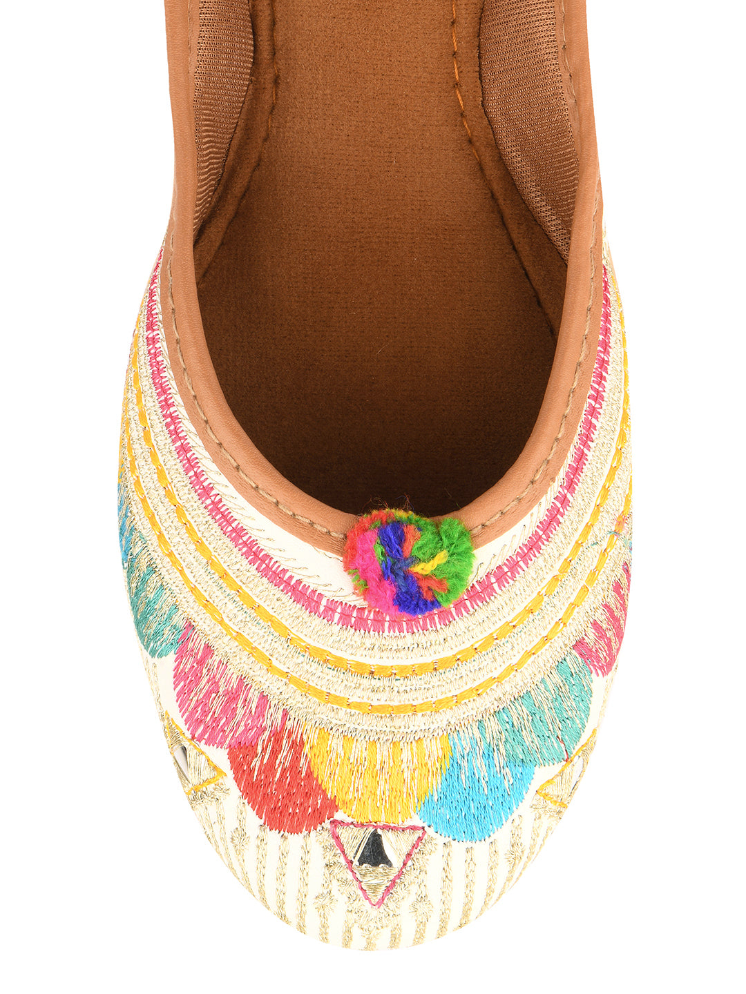 Desi Colour Women Indian Ethnic Footwear-Multi Flower - Distacart