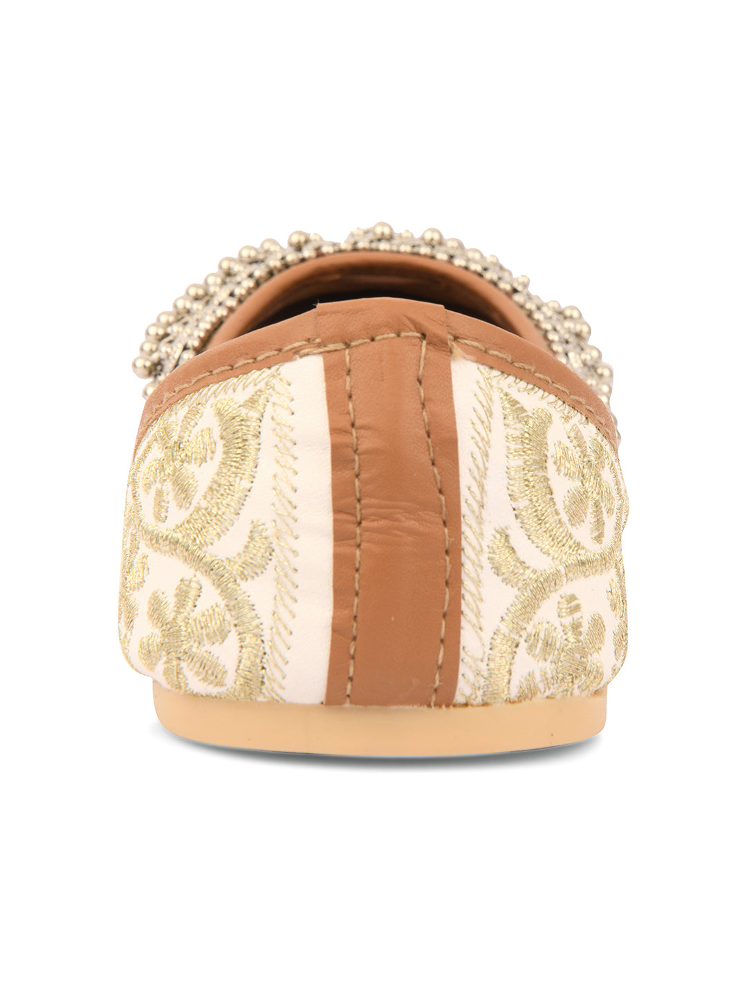 Desi Colour Women Indian Ethnic Footwear-Off White-Gungroo - Distacart