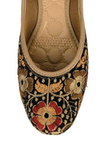 Thumbnail for Desi Colour Women Indian Ethnic Footwear-Black Thread Work 1