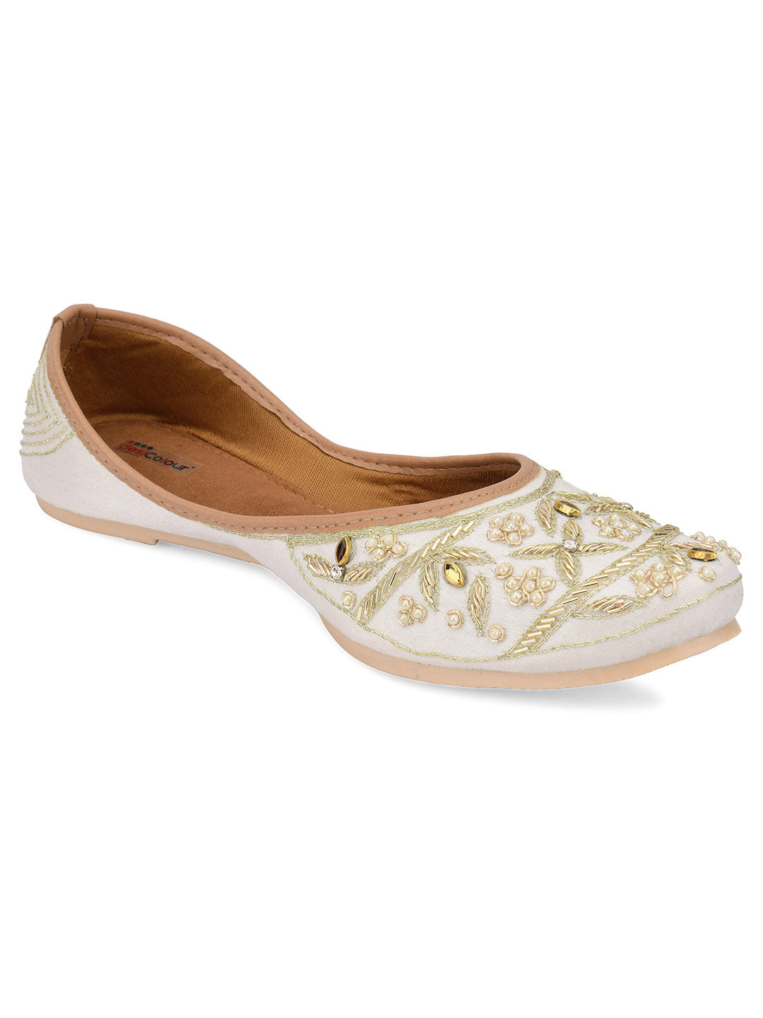 Desi Colour Women Indian Ethnic Footwear-Pearl Dabka - Distacart