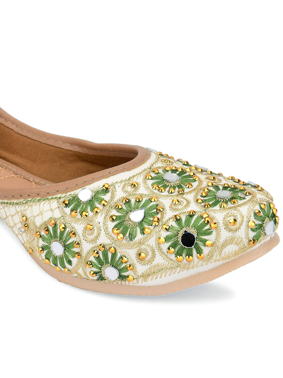 Desi Colour Women Indian Ethnic Footwear-Mini Dabka-Mirror Jarkan 4 - Distacart