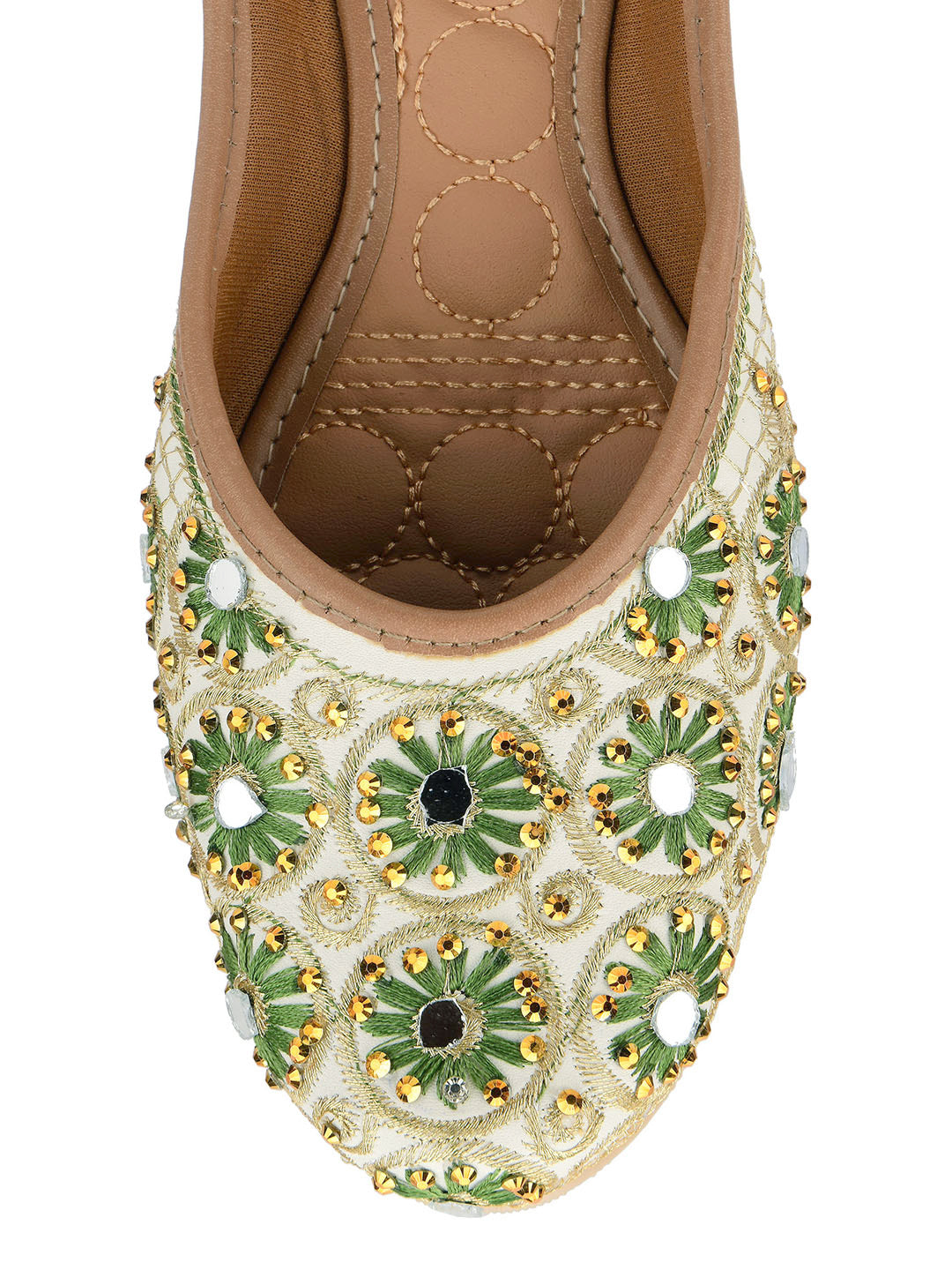 Desi Colour Women Indian Ethnic Footwear-Mini Dabka-Mirror Jarkan 4 - Distacart