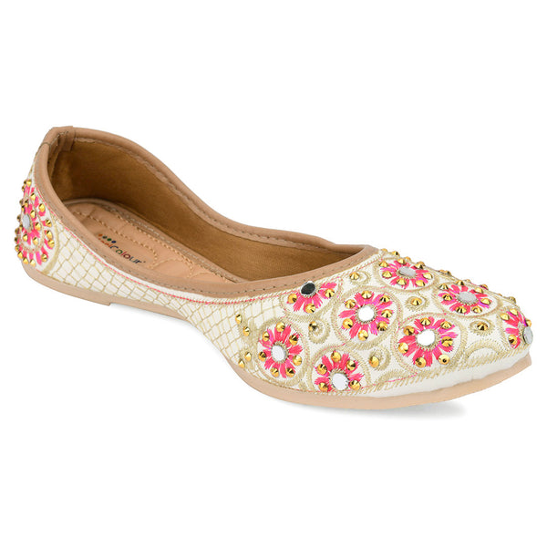 Desi Colour Women Indian Ethnic Footwear-Mini Dabka-Mirror Jarkan 5 - Distacart