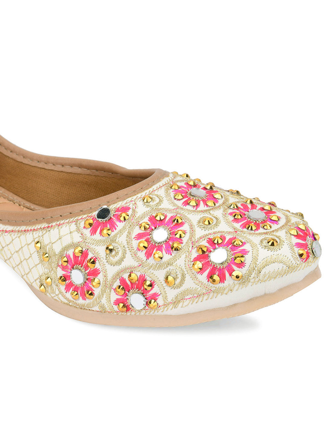 Desi Colour Women Indian Ethnic Footwear-Mini Dabka-Mirror Jarkan 5 - Distacart