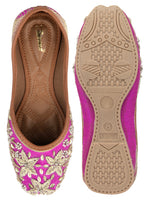 Thumbnail for Desi Colour Women Indian Ethnic Footwear-Pink Dabka Floral - Distacart