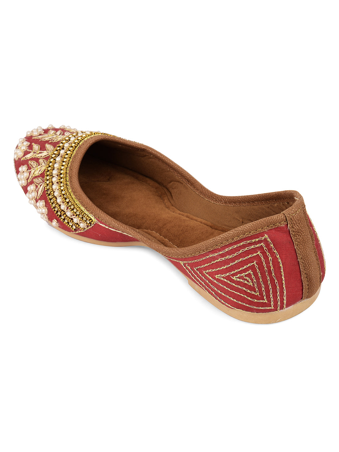 Desi Colour Women Indian Ethnic Footwear-Party Collection - Red - Distacart