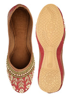 Thumbnail for Desi Colour Women Indian Ethnic Footwear-Party Collection - Red - Distacart