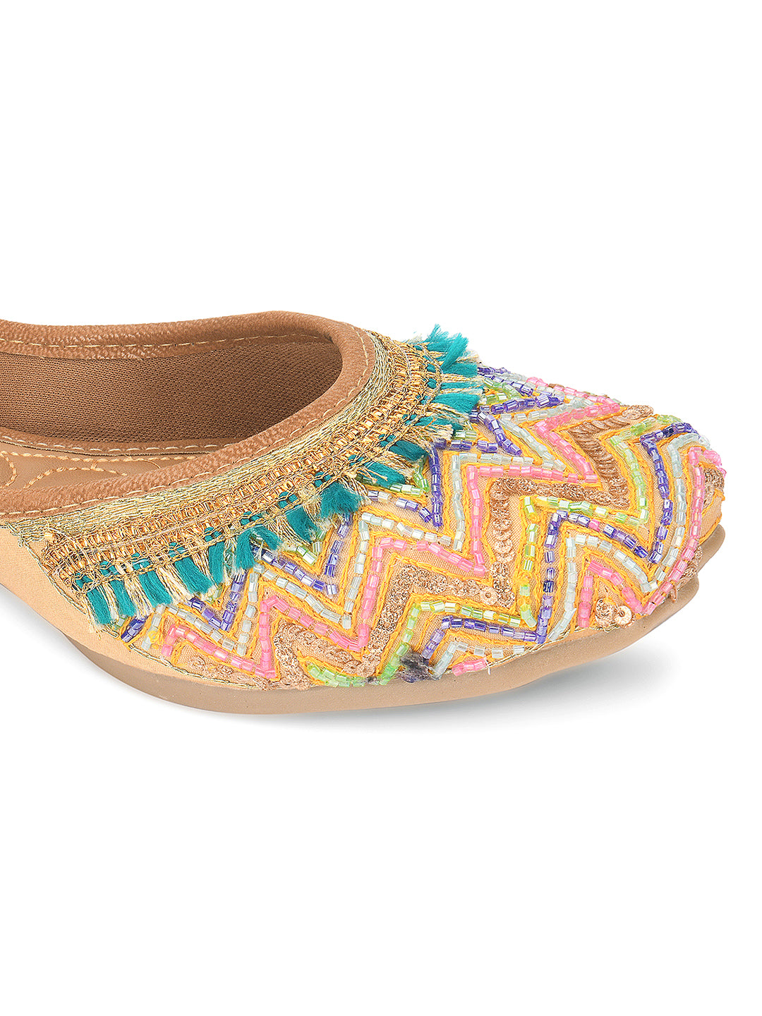 Desi Colour Women Indian Ethnic Footwear-Multi Zigzag - Distacart