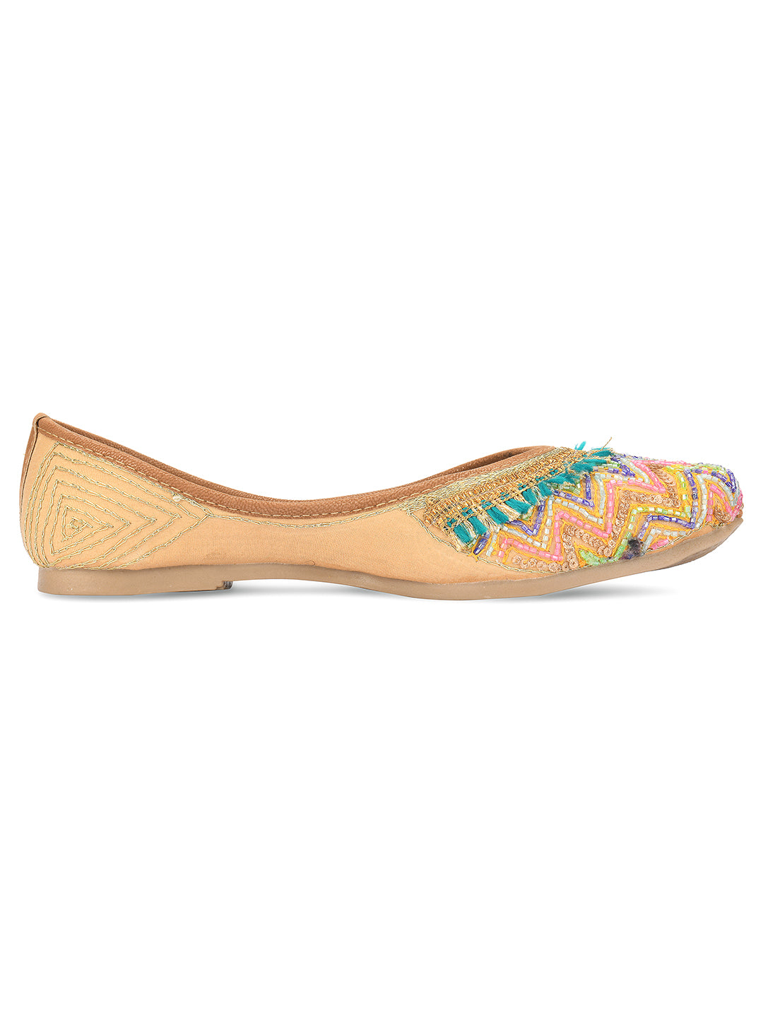 Desi Colour Women Indian Ethnic Footwear-Multi Zigzag