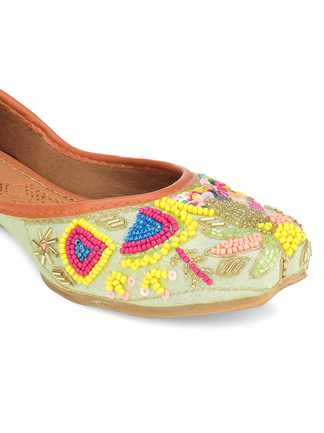 Desi Colour Women Indian Ethnic Footwear-Sea green forest - Distacart