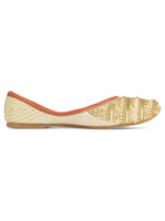 Thumbnail for Desi Colour Women Indian Ethnic Footwear-Gold line - Distacart