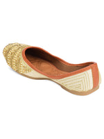 Thumbnail for Desi Colour Women Indian Ethnic Footwear-Gold line - Distacart