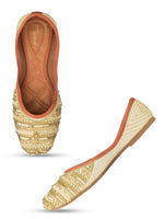 Thumbnail for Desi Colour Women Indian Ethnic Footwear-Gold line - Distacart