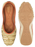 Thumbnail for Desi Colour Women Indian Ethnic Footwear-Gold line - Distacart