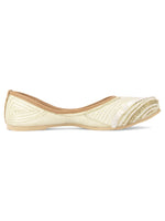 Thumbnail for Desi Colour Women Indian Ethnic Footwear-Off White V Pearl - Distacart