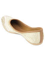 Thumbnail for Desi Colour Women Indian Ethnic Footwear-Off White V Pearl - Distacart