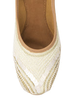 Thumbnail for Desi Colour Women Indian Ethnic Footwear-Off White V Pearl - Distacart